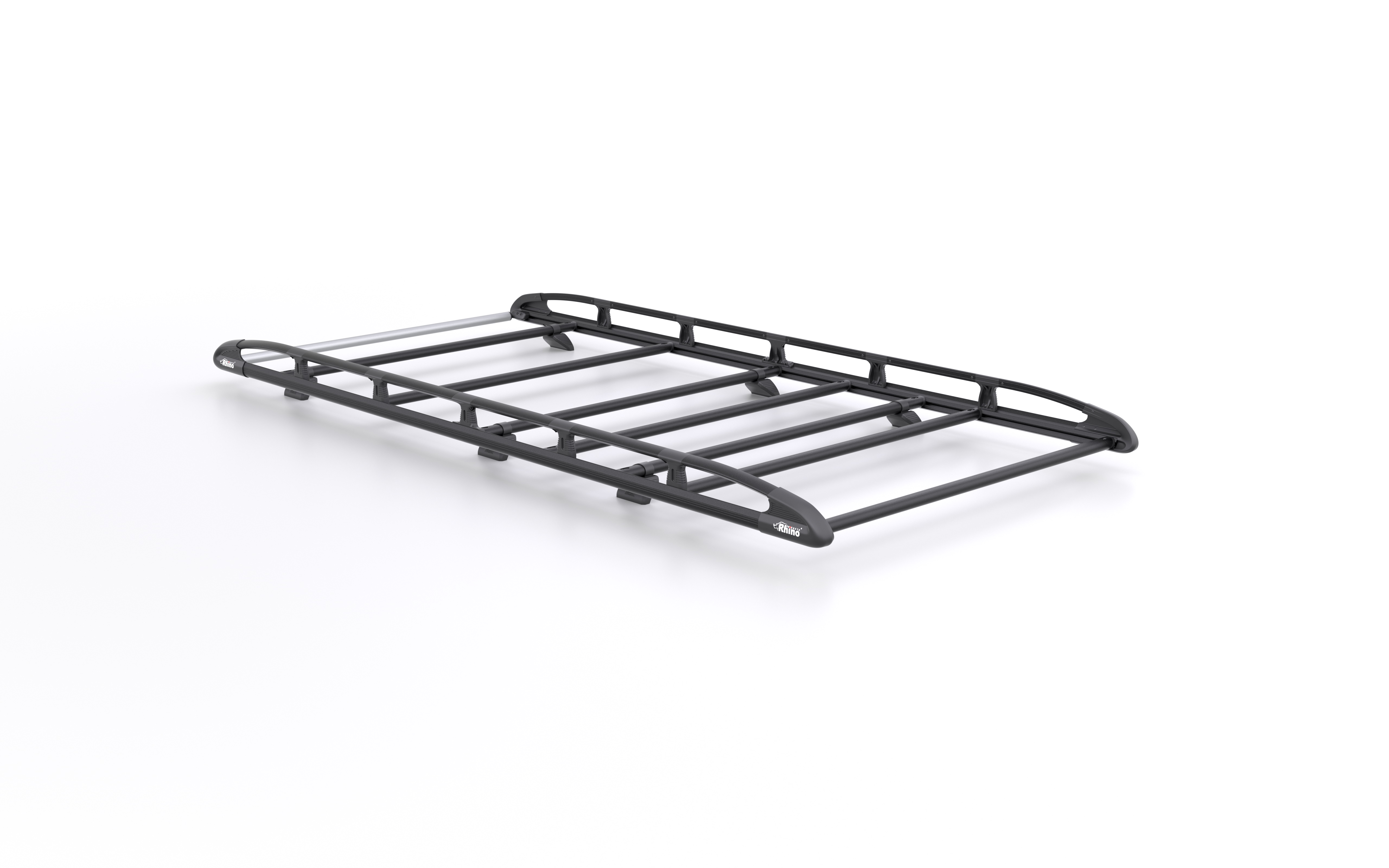 Rhino KammRack Black Aluminium Van Roof Rack - Renault Trafic 2014 On LWB Low Roof (L2H1) Tailgate Rear Door - B632