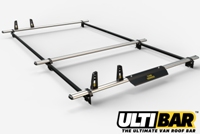 3 Bar Heavy Duty Roof Bars For The Low Roof Vauxhall Vivaro Lwb Van VG182-3-LWB